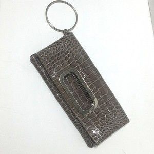 Women's Snakeskin Pattern Wristlet Ring Foldable Purse Chic Essentials Evening